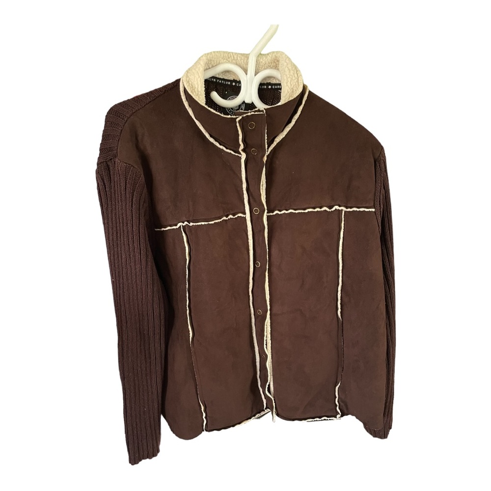 Carolyn Taylor Suede Sweater brown Jacket size : XL
